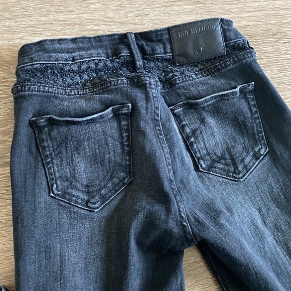 True Religion Mid Rise Super Skinny Halle Crochet Style Jeans - Picture 5 of 7